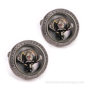 2016 Hot Selling Stainless Steel Tourbillon Men Shirt Cufflinks With Custom Logo